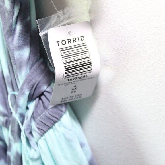 NWT Torrid Tie Dye Super Soft Knit Romper Shorts Blue Women's Size 4 4X H13563 - Picture 4 of 12